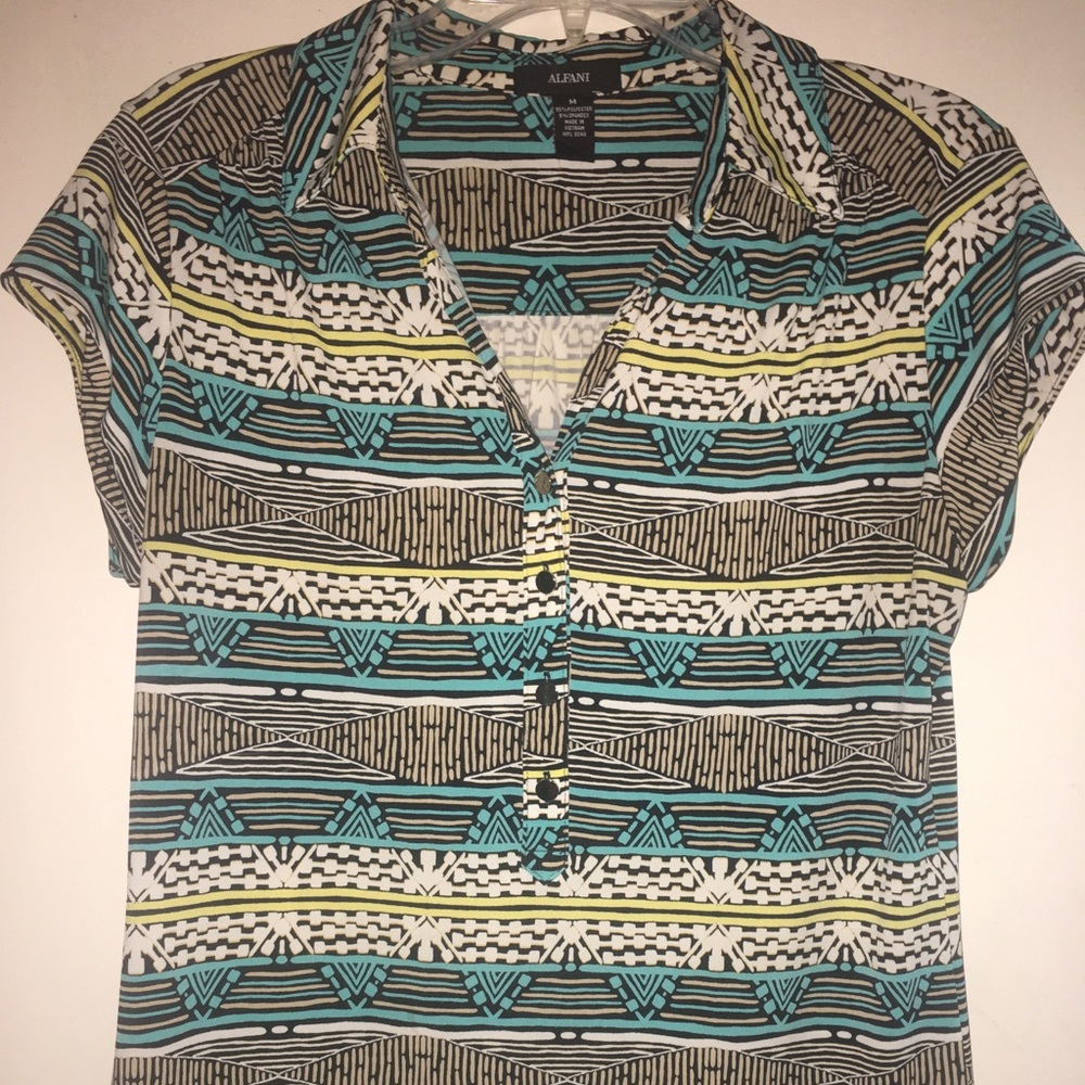Alfani  top silver metal accent buttons